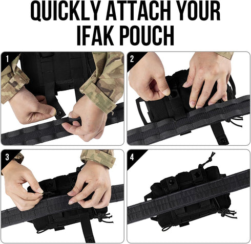 Tactical IFAK Pouch, Rapid Tear-Away First Aid Kit Two-Piece System Medical Pouches Emergency Survival Bag for Outdoor