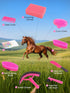 10 Horse Grooming Kit, Pink Storage Bag with Piece Professional Equestrian Care Tools, Brushes, Combs, Scraper