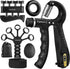 Grip Strength Trainer Kit (5 Pack) | Adjustable Resistance Hand Gripper and Forearm Workout Ring