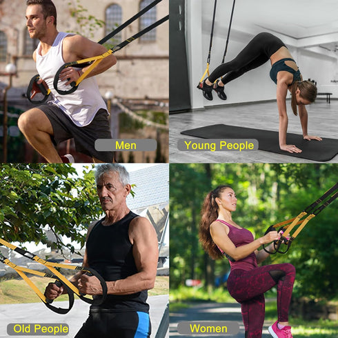 Home Resistance Training Kit - Exercise Straps with Handles, Door Anchor, Guide for Full-Body Home Workouts