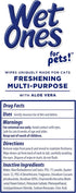 Wet Ones for Pets Freshening Wipes for Cats, Aloe Vera Fresh Scent, Easy to Use Cat Cleaning Wipes, 50 Count