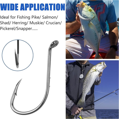 Octopus Baitholder Fishing Hooks Kit, Barbed Offset Circle Hooks Set for Freshwater & Saltwater Fishing