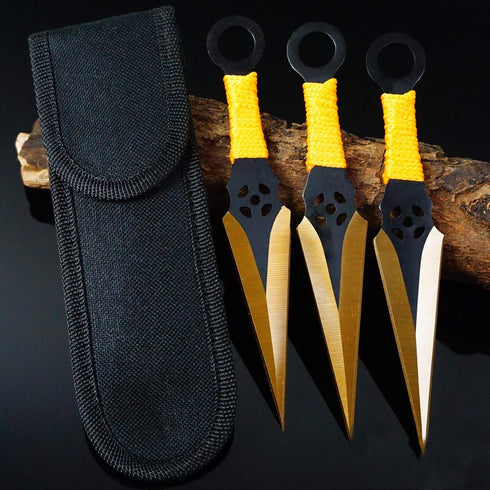 Tactical Knife Survival Knife, 6.5" Ninja Kunai Throwing Knives Set, Fixed Blade Razor Sharp Edge Camping Gear