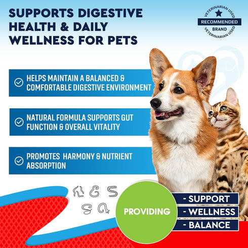 Natural Intestinal Defense for Dogs & Cats – Herbal Cleanse with Wormwood, Black Walnut – Promotes Healthy Gut Balance