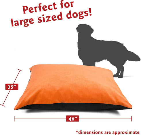 Majestic Pet Large Rectangle Dog Bed, 46 x 35 Inch Villa Orange, Washable Non Slip Comfy Pet Bed for Sleeping