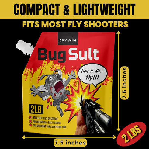 2 lbs (3-Pack), Skywin Fly Shooter Refill Salt Each Large Grain Salt Shooter for Enhanced Impact with Anti-Caking