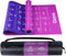 Upgrade Instructional Yoga Mat with 75 Poses Printed, 6mm Travel Mat with Bag, Purple & Blue