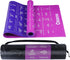 Upgrade Instructional Yoga Mat with 75 Poses Printed, 6mm Travel Mat with Bag, Purple & Blue