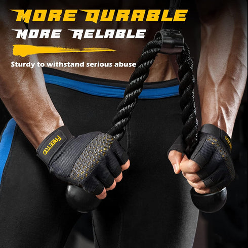 FREETOO Workout Gloves for Men, Weight Lifting Gloves with Full Palm Protection, Ultra Ventilated, Cushion Pads