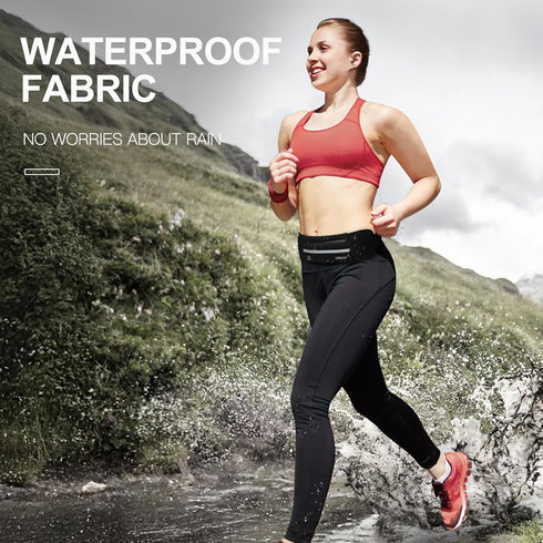 Jueachy Waterproof Running Belts for Women, Adjustable Fanny Pack Waist Pouch with Headphone Port