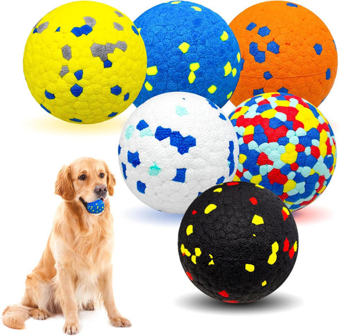CHEODIN 6 Pcs Dog Balls Tennis Ball for Aggressive Chewers Indestructible Dog Teething