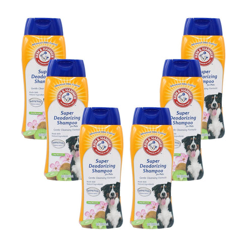 Arm & Hammer for Pets Super Deodorizing Shampoo for Dogs, Fresh Kiwi Blossom Scent, 20 oz, 6-Pack, Best Odor Eliminating