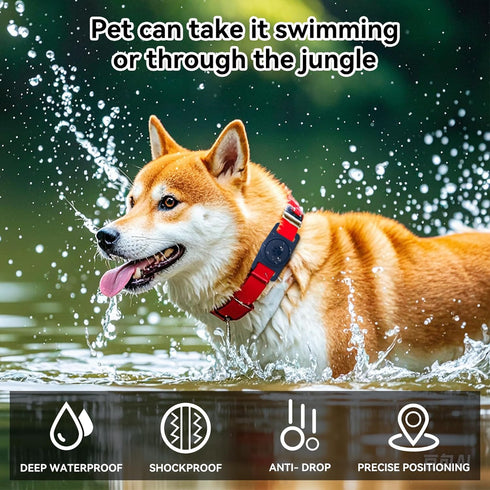 Airtag Dog Collar Holder 2 Pack, Waterproof Cat Collar Holder for Apple AirTag, Silicone Case for Cat Dog Collars (Navy)
