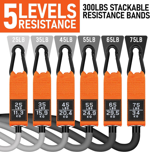 WALITO Resistance Bands Set, Exercise Bands with Handles, Door Anchor, and Ankle Straps for Home Workouts