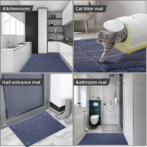 Motsamla 47" 35" Cat Litter Mat, Litter Trapping Mat Soft on Kitty Paws, x Kitten Litter Box Mat for Cleaner Floors