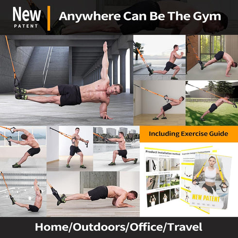 Moulyan Bodyweight Resistance Training Straps, Suspension Training Straps for Full-Body Workout, Home Gym Kit