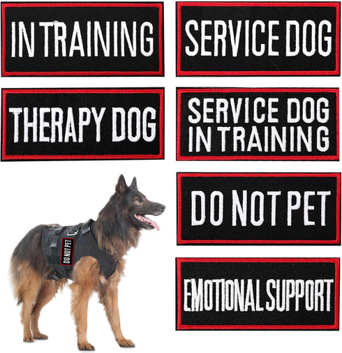 12 Pieces Removable Tactical Dog Harness Service Dog Vest Patches Do Not Pet in Training Dog Patches and Emotional Support Dog Vest Patches(3.6 x 1.6Inch)