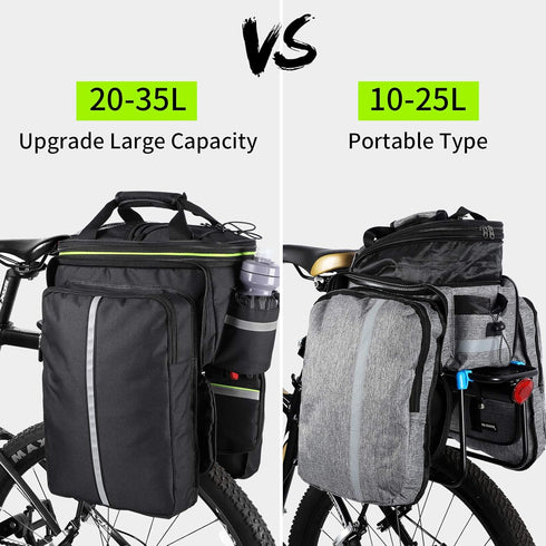 West Biking Waterproof Bike Rear Pannier Bag, 35L Large Capacity Multi-Function Bicycle Rack Carrier Bag