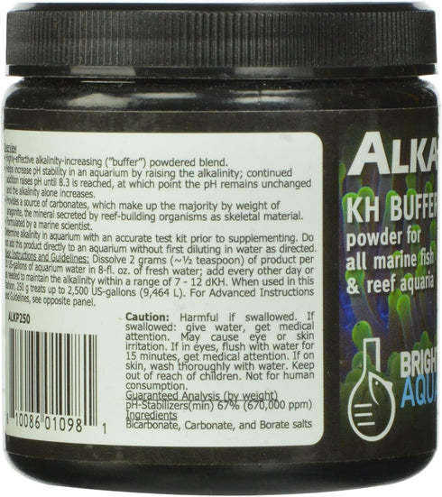Brightwell Aquatics Alkalin8.3-P, Alkaline KH Buffer Powder for Marine and Reef Aquariums, 250-g