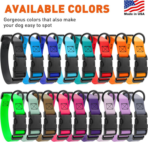 Dogline Biothane Waterproof Dog Collar with Quick Release Buckle, Fits Small to Large Dogs, Teal 1" W 15-23" L
