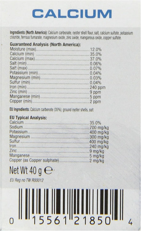 Exo Terra Ultra Fine Calcium Powder, 1.4 oz - High Calcium Formula for Bone Health, Growth & Metabolism
