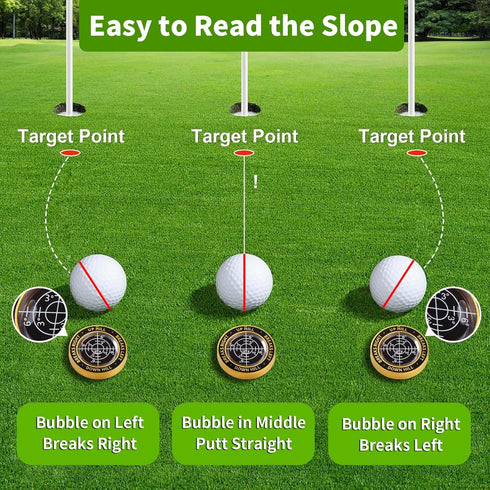 High Precision Golf Green Reader Funny Ball Marker Golf Putt Training Aid Bubble Level Golf Accessories Gifts for Men