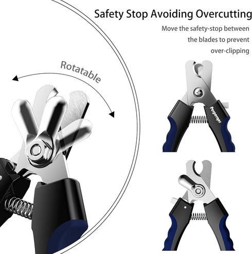 Dog Nail Clippers with Safety Guard, Professional Grooming Tool for Small Medium Large Dogs