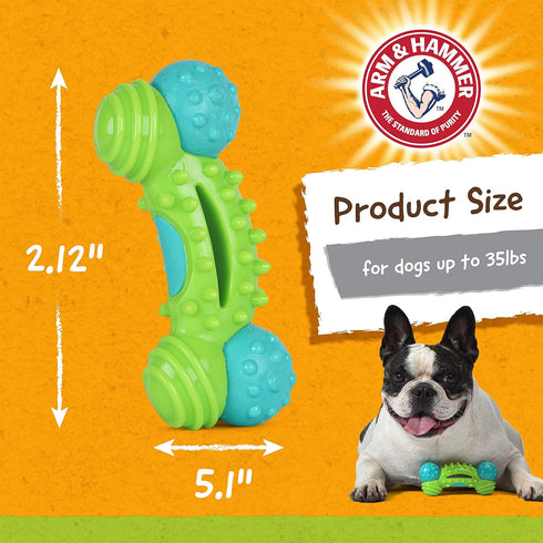 Arm & Hammer for Pets Nubbies Duality Bone Dental Dog Toy, Best Chew Toy for Moderate Chewers - Green Apple