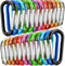 STURME 24 PCS Small Keychain Carabiner Clip Set - 2" Aluminum D Ring, Spring Loaded Gate, Durable Mini Lock Snap Hooks