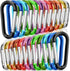STURME 24 PCS Small Keychain Carabiner Clip Set - 2" Aluminum D Ring, Spring Loaded Gate, Durable Mini Lock Snap Hooks