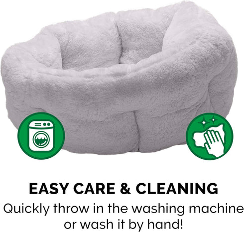 Furhaven 23" Round Self-Warming Pet Bed for Indoor Cats & Medium/Small Dogs, 100% Washable - Gray, Medium