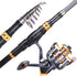 Sougayilang Fishing Rod Reel Combos Carbon Fiber Telescopic Fishing pole with Spinning Reel for Travel Saltwater