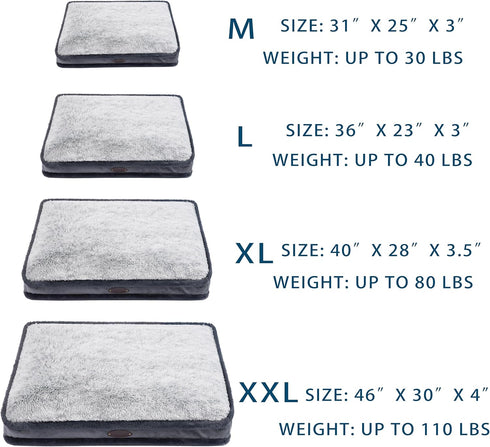 Dog Bed for Medium and Small Breeds, Deluxe Plush Crate Beds, Waterproof, Removable Cover, Non-Slip Bottom