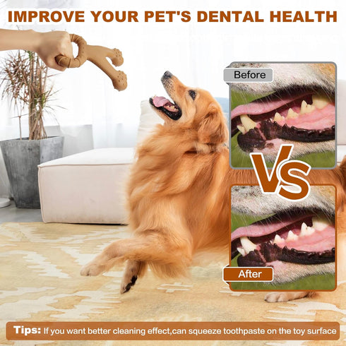 Dog Chew Toys for Aggressive Chewers, Sturdy Bones for Large, Medium, Small Breeds, Tough Dog Toys for Puppies