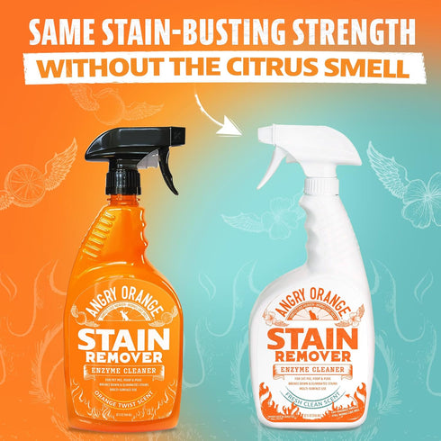 32 oz ANGRY ORANGE Cat Urine Odor Eliminator & Stain Remover, Pet Stain Enzyme Cleaner Spray for Dog & Cat Pee - Fresh
