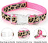 Mile High Life Leopard Dog Harness Collar Leash Set, Adjustable No Pull Halter for Small Breed Dogs (Pink, XS Chest