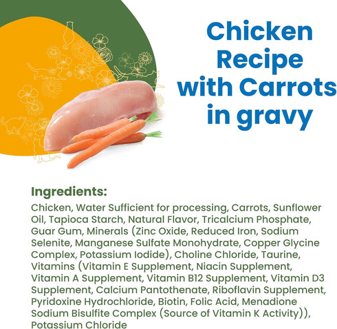 Almo Nature HQS Complete Chicken with Carrot in Gravy Grain Free Wet Canned Cat Food (Pack of 24 x 2.47 oz)