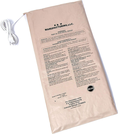 K&H Pet Products Heated Waterproof Pet Bed Warmer, Large Heating Pad for Cat and Dog Beds, Tan