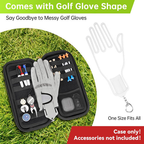 YOREPEK Golf Glove Holder with Removable Shaper, Protective Hard Shell Case for Golf Accessories