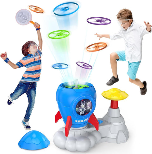 Whimtoyland Outdoor Toys for Kids Ages 3-8: Flying Disc Launcher Toy Chasing Games