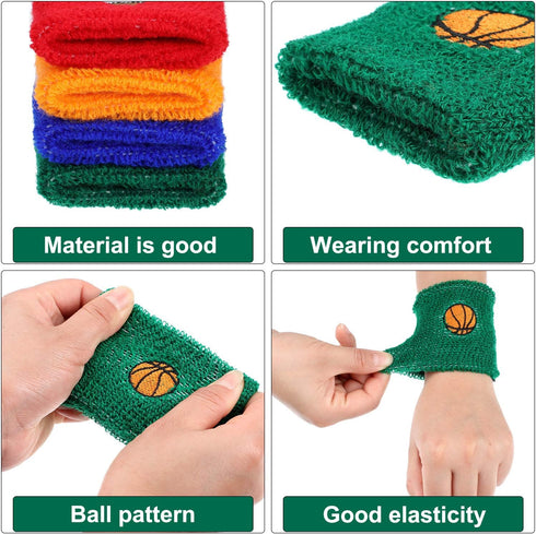Gejoy 16 Pieces Sports Wristbands, Sweatbands for Kids Soccer, Baseball, Football, Basketball Sports
