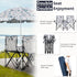 Double Folding Beach Chairs,Portable Double Folding Picnic Chairs Beach Camping Chair W/Umbrella Mini Table Beverage