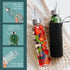24oz Pack 4 Kitchen Lux Glass Water Bottles of Nylon Protective Sleeves, Airtight Screw Top Lids, Portable Carrying