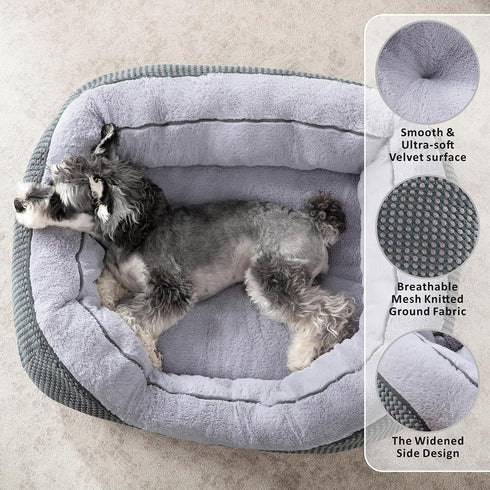 INVENHO Large Dog Beds for Large Dogs, Washable Rectangle Orthopedic Bed, Durable Pet Bed with Anti-Slip Bottom (L