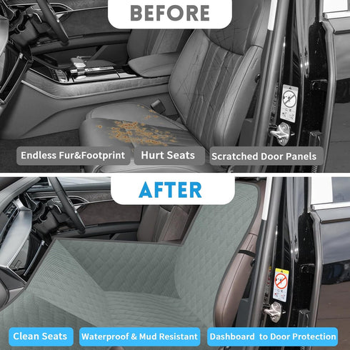 Hammock Dog Car Seat Cover for Front Seat with Dashboard Door Protector Detachable Washable Pet Seat Travel Cushion