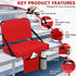 Stadium Seat for Bleachers with Back Support and Wide Padded Cushion Stadium Chair - Includes Shoulder Strap and Cup