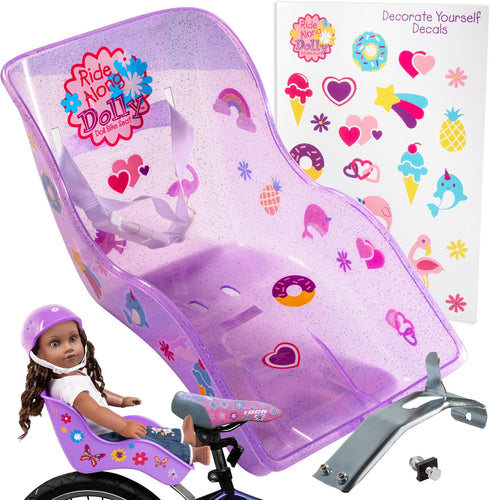SCS Direct The Original Doll Bicycle Seat (Glitter Purple)-Bike Attachment Accessory for