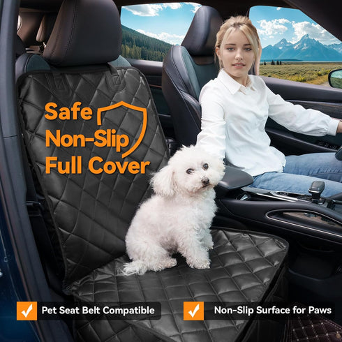 KritterKorner Car Seat Covers for DogsWaterproof PU Leather Car Front Seat Cover for Pets & Humans,Scratchproof Captain