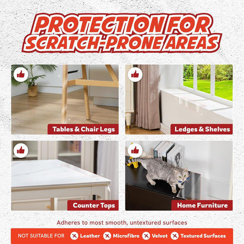 Panther Armor Anti Scratch Furniture Protector, 2X Rolls, Furniture Scratch Guards for Cats, Furniture Protectors from Cats Scratching, 4in x 20ft