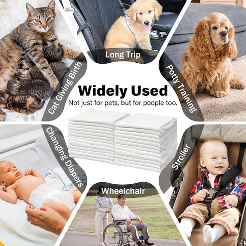 JONYEE 4-Layer 13 17 -White(25 Count) Basics Dog and Puppy Pee Pads with Leak-Proof and Quick-Dry Design for Potty